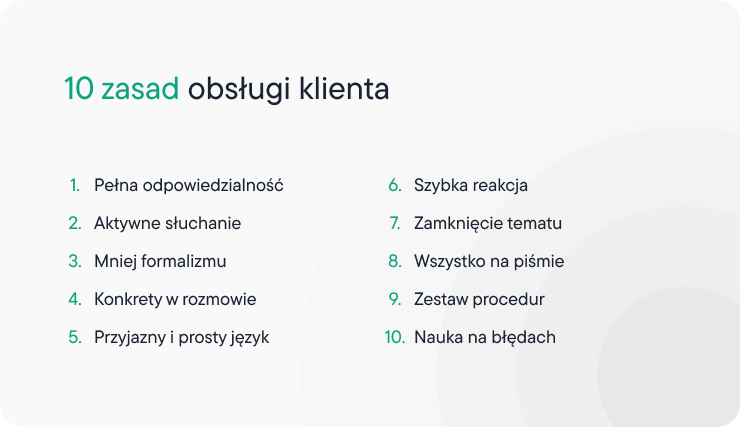 10 zasad dobrej obsługi klienta