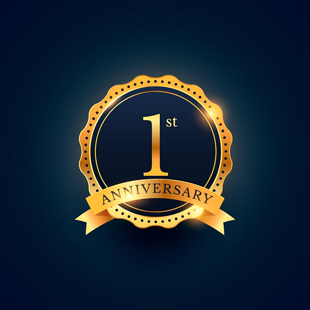 1st anniversary gold badge